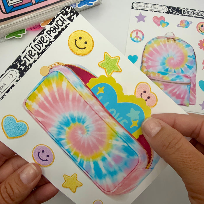 Tie Dye Pouch Jumbo Journaling Sticker Pocket