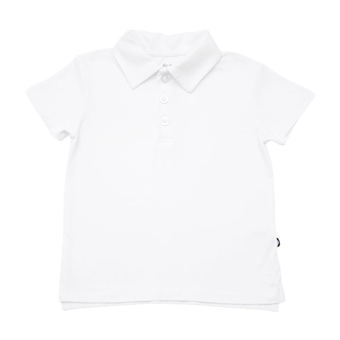 Kyte Baby Toddler Short Sleeve Polo in Snow