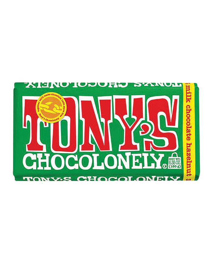 Tony's Chocolonely 32% Milk Chocolate Hazelnut Candy Bar Large - 15 Count