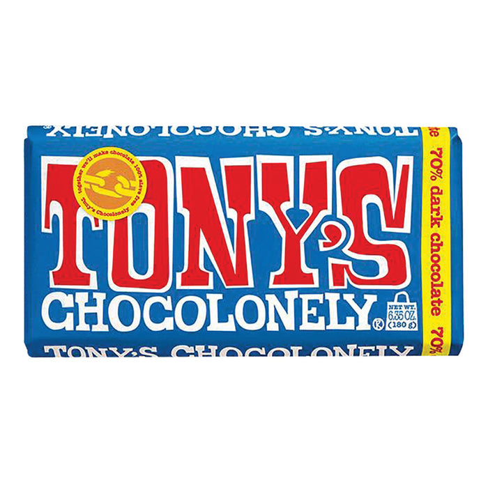 Tony's Chocolonely 70% Dark Chocolate Bar Large Size - 15 Count