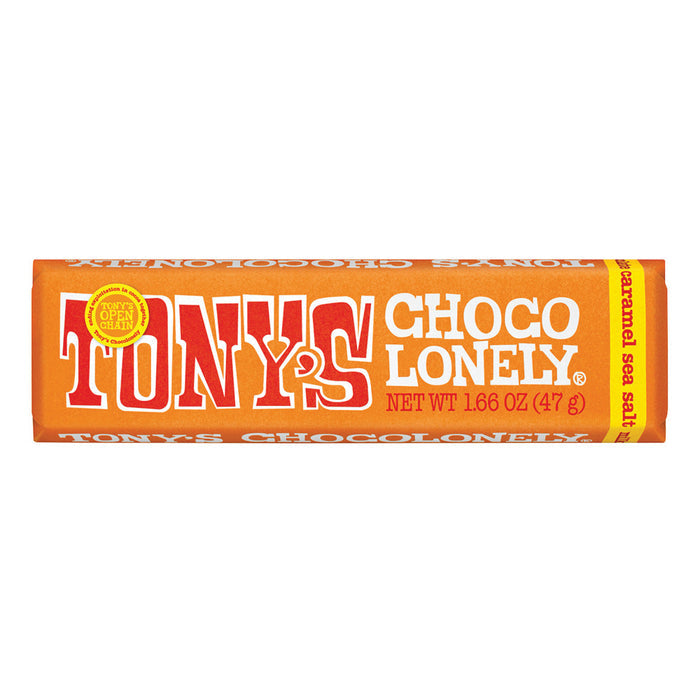 Tony's Chocolonely Small Milk Chocolate Caramel and Sea Salt Candy Bar - 20 Count