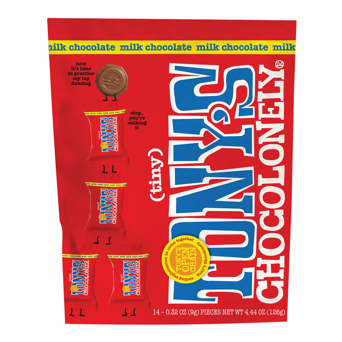 Tony's Chocolonely Tinys Milk Chocolate Candy Pouches - 8 Count