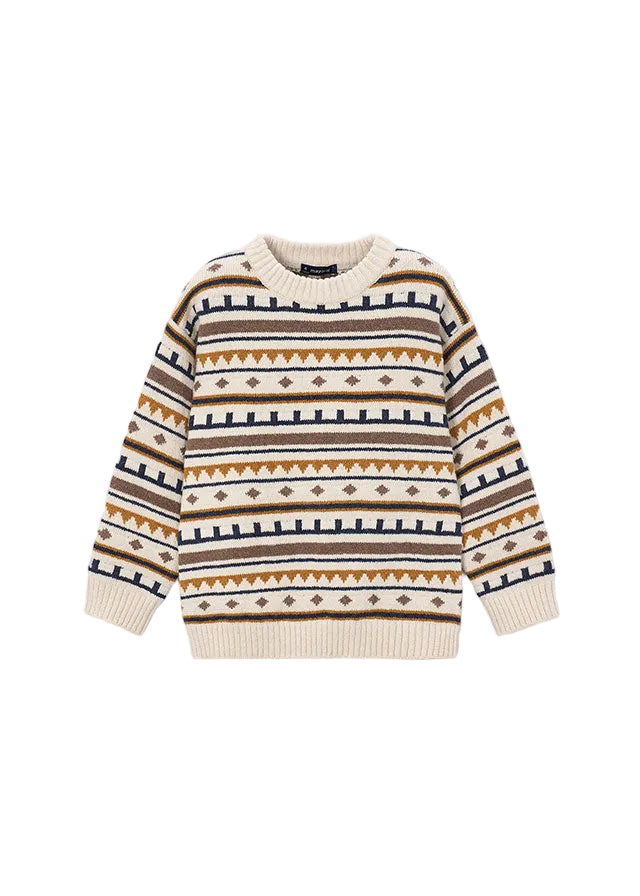top l/s jacquard knit sweater - oat-25