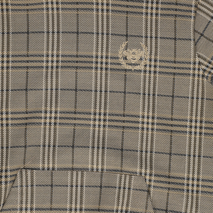 top l/s plaid sweatshirt - brown