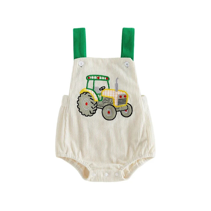 TRACTOR Corduroy Romper