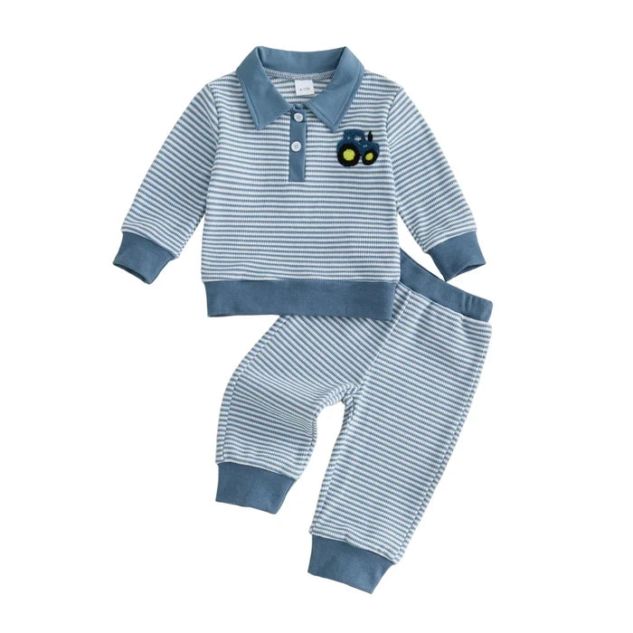 TRACTOR Striped Collared Outfit