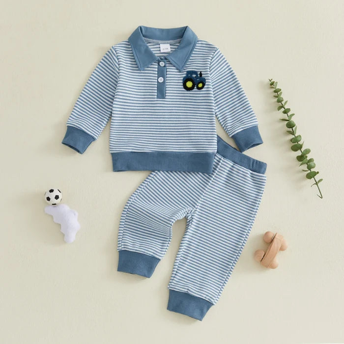 TRACTOR Striped Collared Outfit