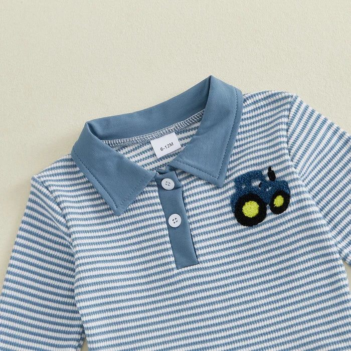TRACTOR Striped Collared Outfit