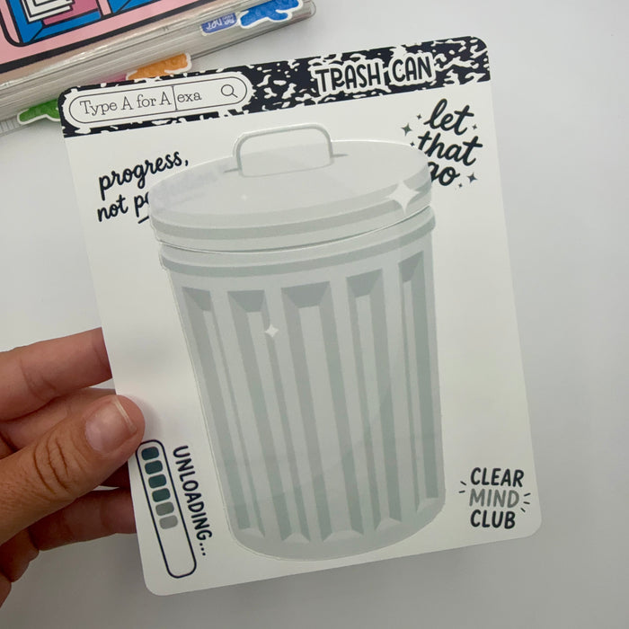 Trash Can Jumbo Journaling Sticker Pocket