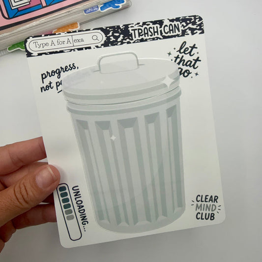 Trash Can Jumbo Journaling Sticker Pocket