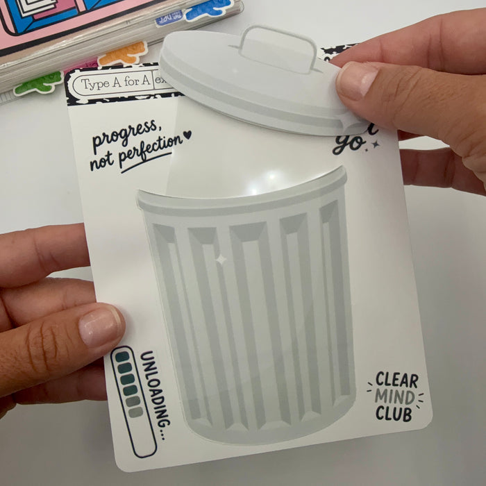 Trash Can Jumbo Journaling Sticker Pocket
