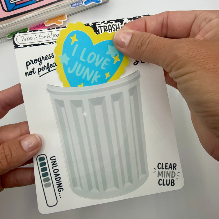 Trash Can Jumbo Journaling Sticker Pocket