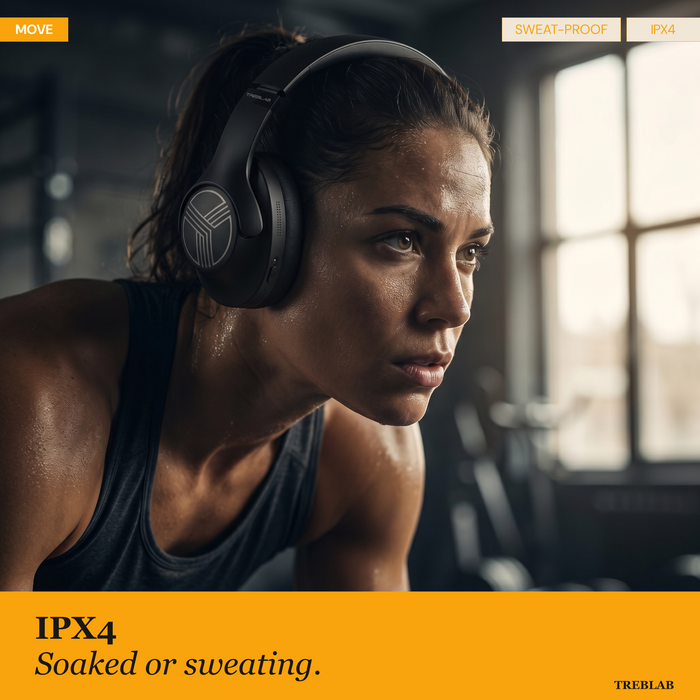 TREBLAB Z2 Wireless Over Ear Headphones Bluetooth, Hybrid ANC, 58H | IPX4 Sweatproof, Foldable with Case, Multipoint BT 5.3, Gaming Mode 65ms, 40mm Driver, 2-3H Charge Time