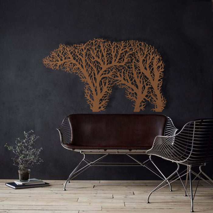 Tree Bear Metal Wall Art - Decor available at Dekadron for $144.90