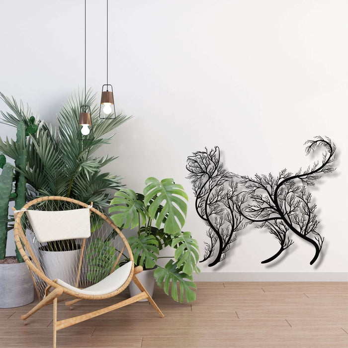Tree Cat Metal Wall Art - Decor available at Dekadron for $189.90