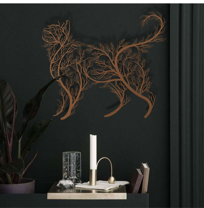 Tree Cat Metal Wall Art - Decor available at Dekadron for $144.90