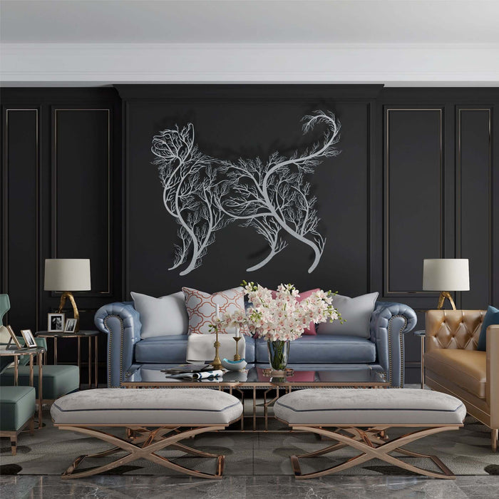 Tree Cat Metal Wall Art - Decor available at Dekadron for $144.90