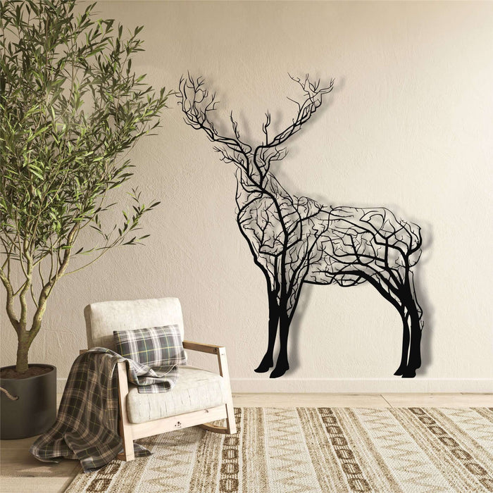 Tree Deer Metal Wall Art - Decor available at Dekadron for $149.90
