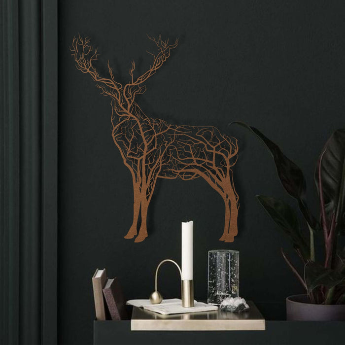 Tree Deer Metal Wall Art - Decor available at Dekadron for $149.90