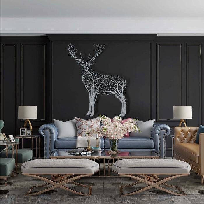 Tree Deer Metal Wall Art - Decor available at Dekadron for $149.90