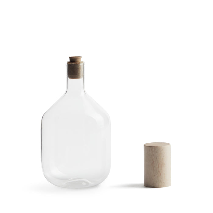 R+D.LAB Trulli Tall Bottle Clear Wood Cap Cork Spout