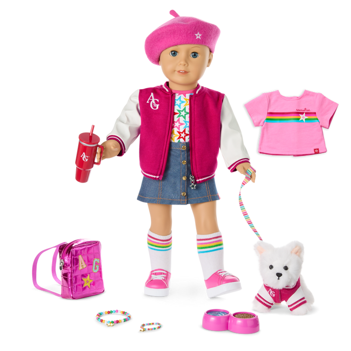 Truly Me™ 18-inch Doll #105, Puppy, Mini Backpack & Accessories AG™ Star Squad Bundle