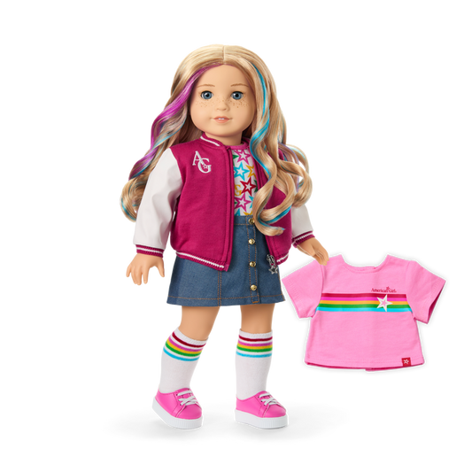 Truly Me™ 18-inch Doll #110 with wavy blonde hair