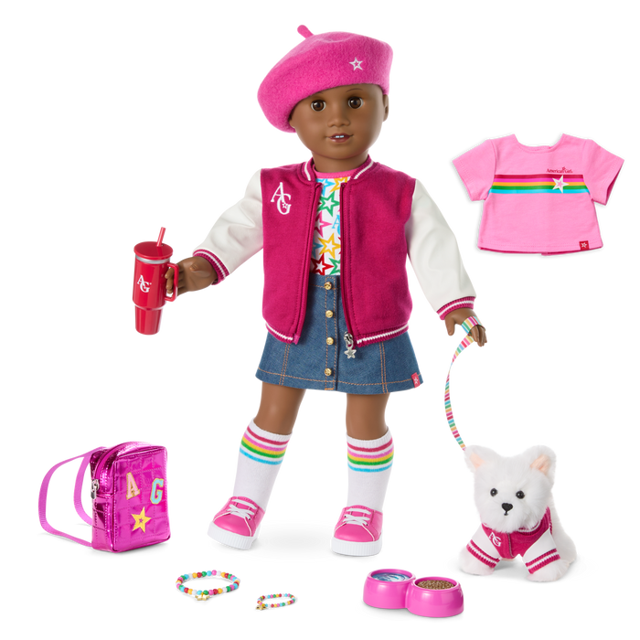 Truly Me™ 18-inch Doll #114, Puppy, Mini Backpack & Accessories AG™ Star Squad Bundle