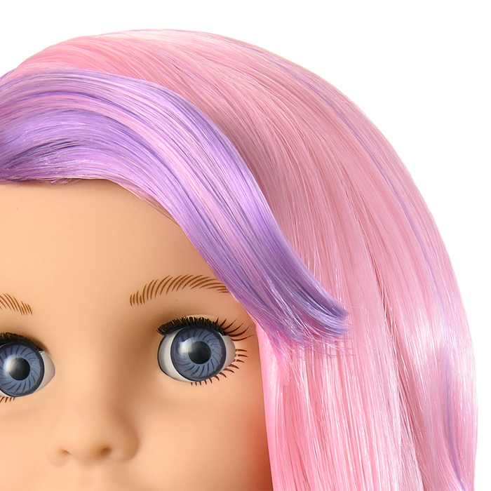 Truly Me™ 18-inch Doll #116 with wavy purple-and-pink hair