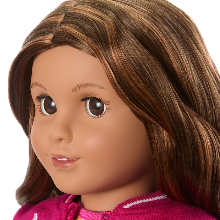 Truly Me™ 18-inch Doll #117 with wavy dark-brown hair