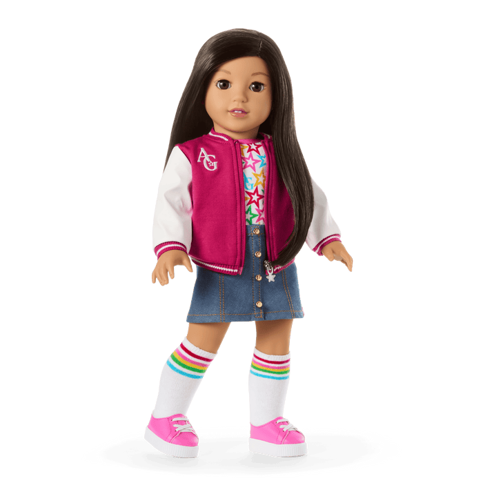 Truly Me™ 18-inch Doll #124 with straight black-brown hair