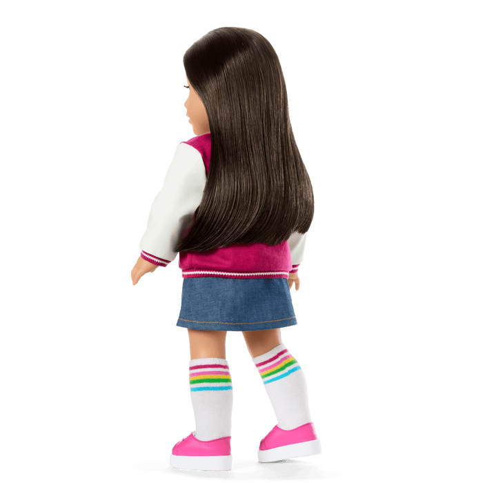 Truly Me™ 18-inch Doll #124 with straight black-brown hair