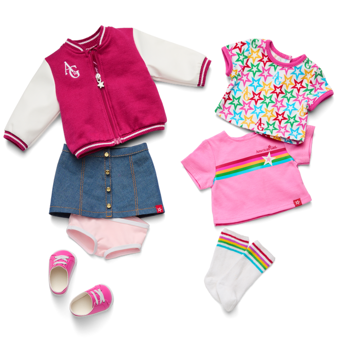 Truly Me™ 18-inch Doll #127 with curly dark-brown hair