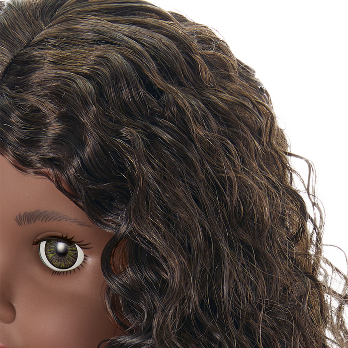 Truly Me™ 18-inch Doll #127 with curly dark-brown hair