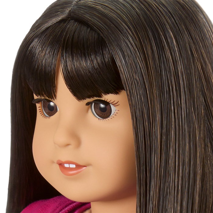 Truly Me™ 18-inch Doll #130 with straight black-brown hair