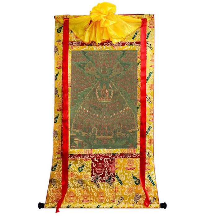 Tsongkhapa's Refuge Tree - 18th Century - Tibetan thangka painting, close-up detail