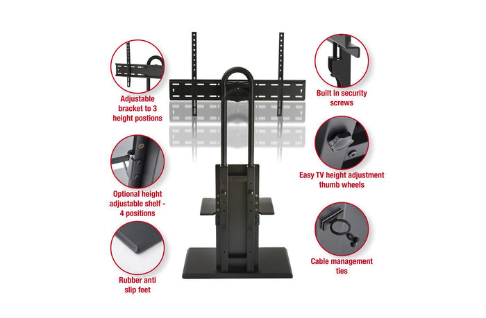 TTAP FS2 Floor Pedestal TV Stand for 32 to 65 Inches TVs Black Black