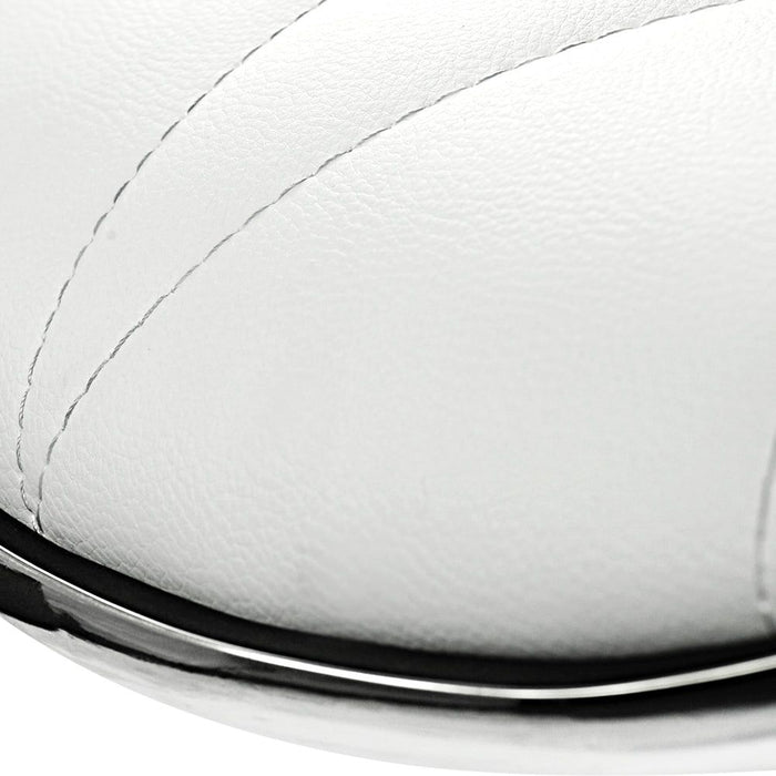 Two Bar Stools Gas Lift Leather Seat White -Home Living Store - -