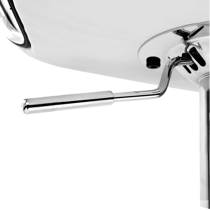 Two Bar Stools Gas Lift Leather Seat White -Home Living Store - -