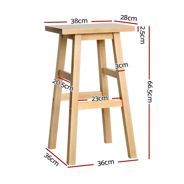 Two Bar Stools Kitchen Counter Stools Wooden Chairs Natural-Home Living Store-