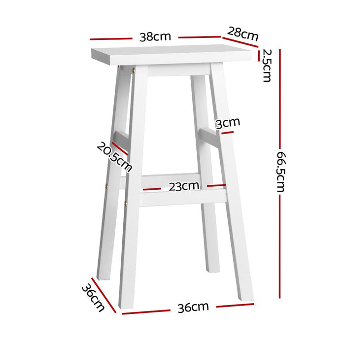 Two Bar Stools Kitchen Counter Stools Wooden Chairs White-Home Living Store-