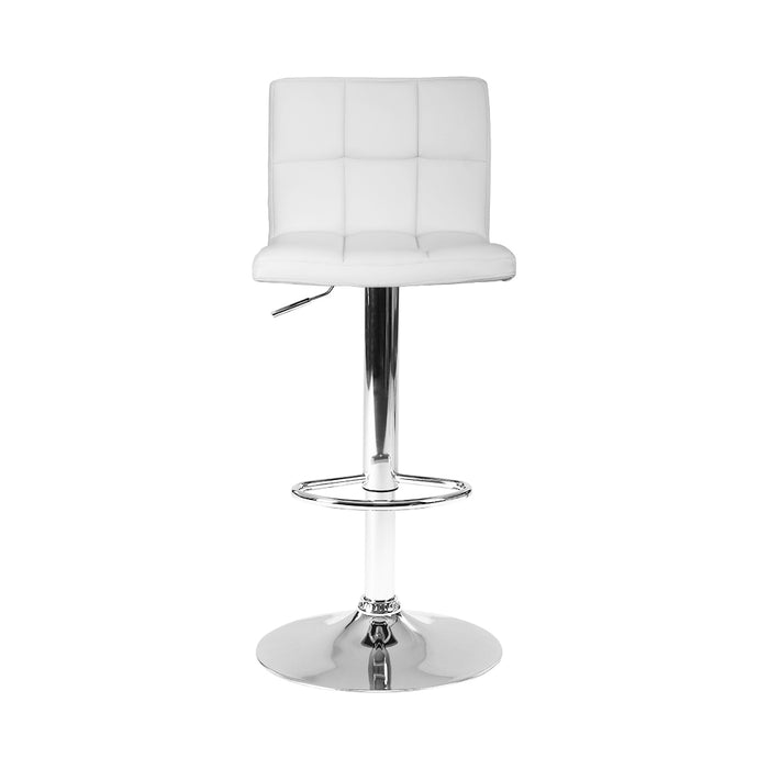 Two Bar Stools Leather Gas Lift White-Home Living Store-