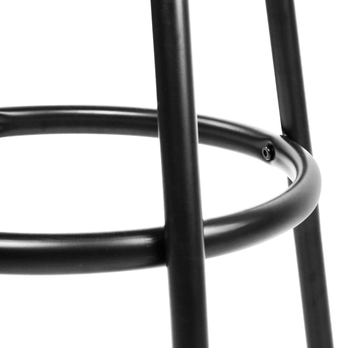 Two Bar Stools Swivel Leather Padded Metal-Home Living Store-