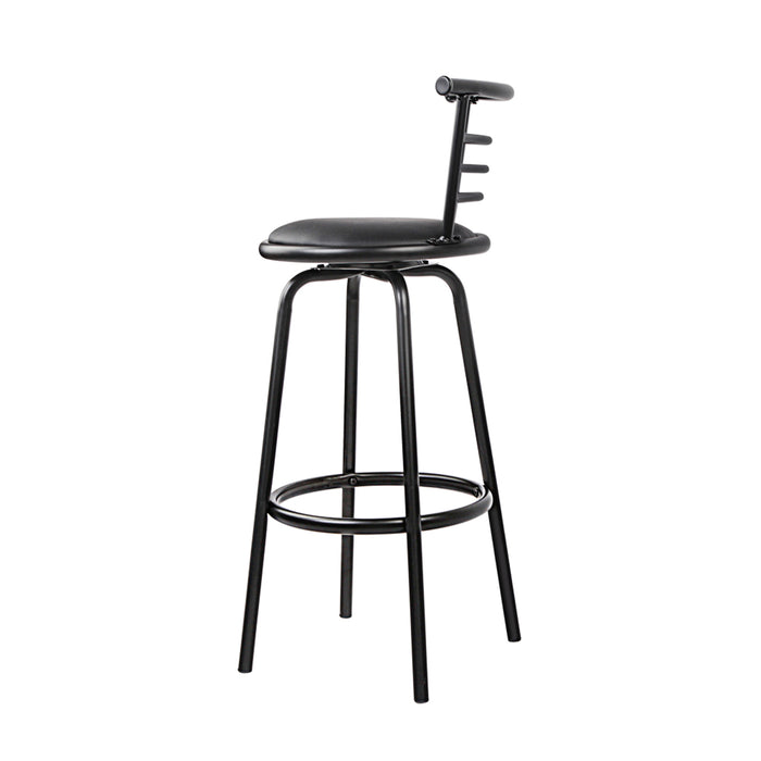 Two Bar Stools Swivel Leather Padded Metal-Home Living Store-