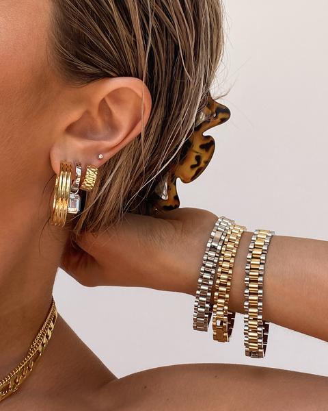 Two-Toned Timepiece Bracelet in Combo