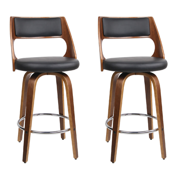 Two Wooden Bar Stools - Black-Home Living Store-