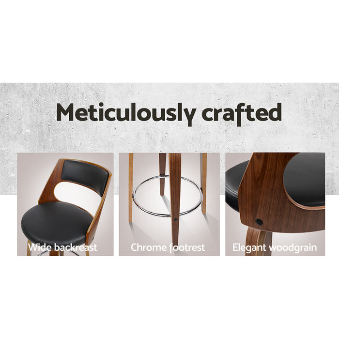 Two Wooden Bar Stools - Black-Home Living Store-
