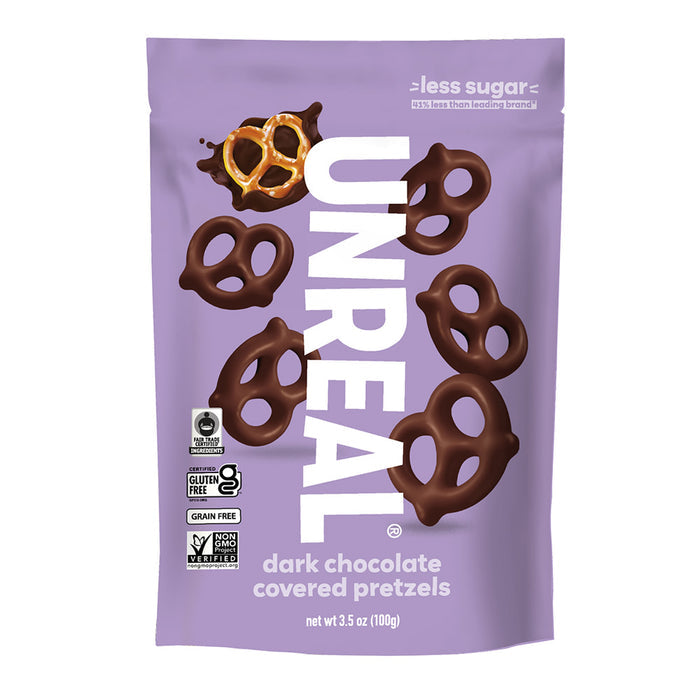 Unreal Dark Chocolate Covered Grain Free Pretzel Snacks - 6 Count