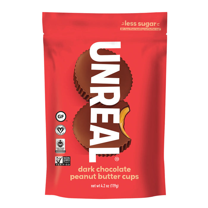Unreal Dark Chocolate Peanut Butter Cups Candy - 6 Count
