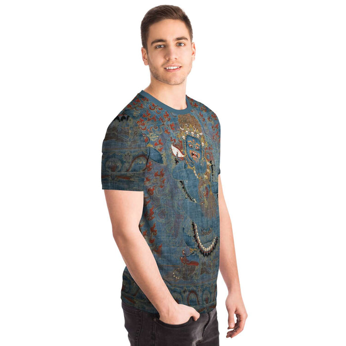 Vajrapani and Consort, Tibet, 15th-16th Century Antique Sacred Thangka Art Graphic Tee T-Shirt